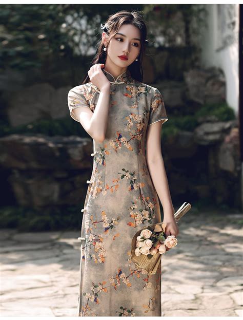 Traditional Chinese Cheongsam Hand Embroidered Qipao Dress Etsy