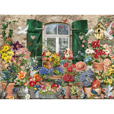 Flowers Outside 300 Large Piece Jigsaw Puzzle Bits And Pieces