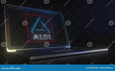 Laptop With Aldi Logo On The Screen Modern Workplace Conceptual