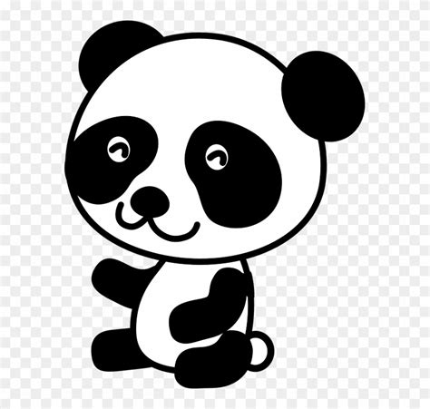 Drawn Panda Cute Baby Animal Clip Art Black And White Panda Free