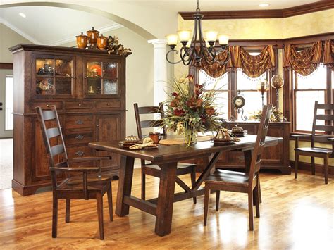 Early American Country Farmhouse Dining Room Set Amish Furniture