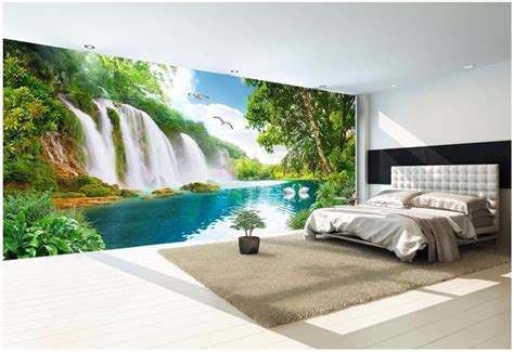 3d Room Wallpaper Custom Photo Waterfall Beautiful Scenery