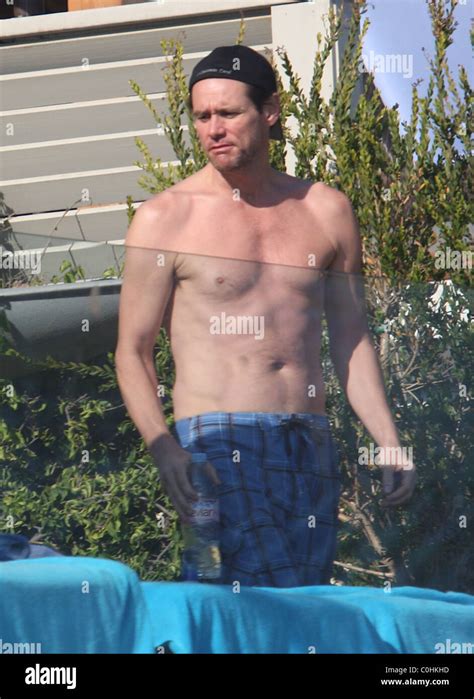 Jim Carrey Sunbathing At Their Beach House In Malibu California Usa