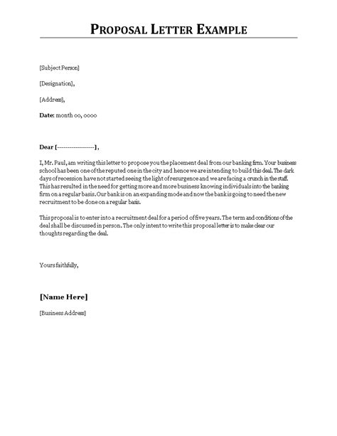Proposal Letter Example