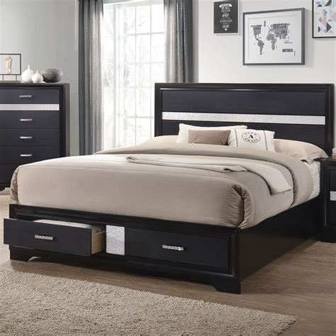 Coaster Miranda 206361q Queen Storage Bed With 2 Dovetail Drawers Elgin Furniture Panel Beds