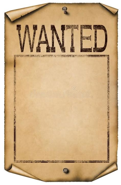 Illustration Of Blank Wanted Poster Isolated On White Background Stock