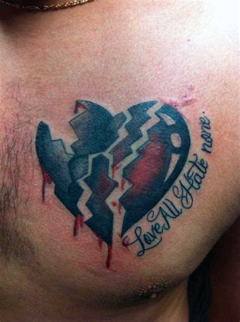 40 Broken Heart Tattoo Designs For Men Split Ink Ideas