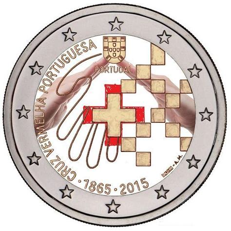 Colored Portugal 2 Euro 2015 150 Years Portuguese Red Cross Eur30456