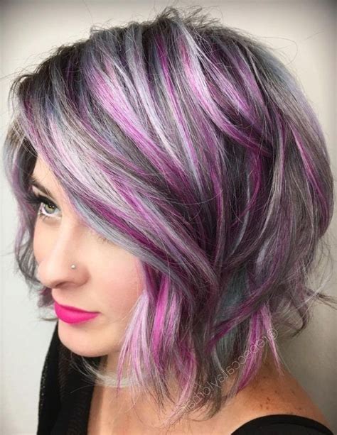 Grey And Purple Hairstyles Hairstyle Catalog