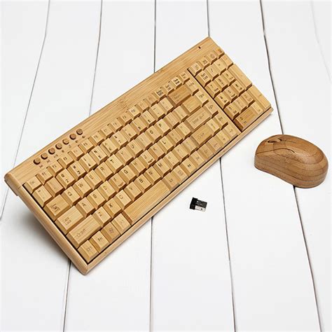 Handmade Full Bamboo Wooden 24g Wireless Keyboard Buy Low Carbon