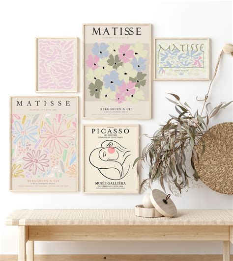 Gallery Set Of 5 Matisse Picasso Danish Pastel Aesthetic Print Etsy