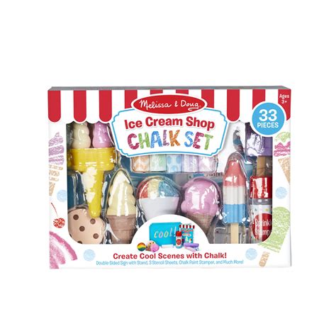 Melissa And Doug Ice Cream Shop Multi Colored Chalk And Holders Play Set