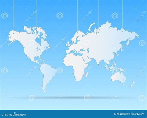 World Map Illustration Stock Vector Illustration Of Hanging 45008992