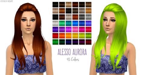 Alesso Aurora Hair Retexture Sims 4 Hair