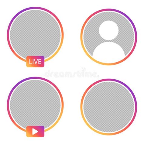 Set Of Vector Instagram Stories Icons Live Profile Interface Stock Vector Illustration Of