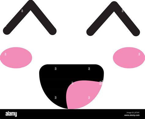 Kawaii Cute Happy Face With Mouth And Cheeks Stock Vector Image And Art