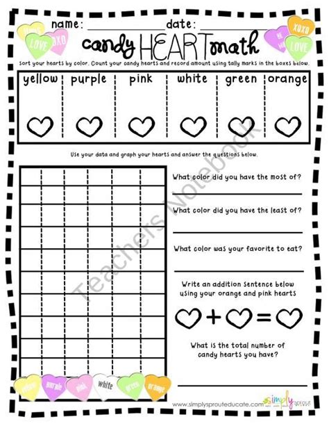 Heres A Nice Candy Heart Math Activity For Valentines Day Math