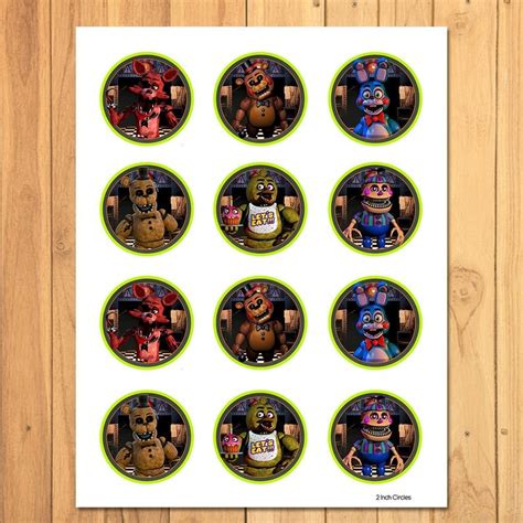 Five Nights At Freddys Cupcake Toppers Fnaf Birthday Etsy Cupcake