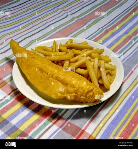 Traditional Food Fish N Chips Great Britain Editorial Use Only Stock