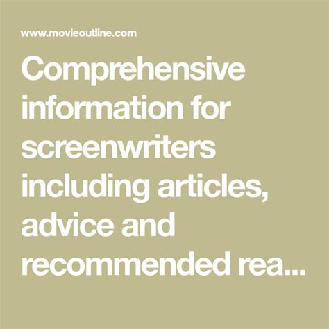 Screenwriting Resources Free Articles Screenwriting Tips And Script
