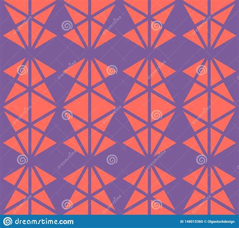 Vector Geometric Seamless Pattern With Triangles Diamonds Purple And