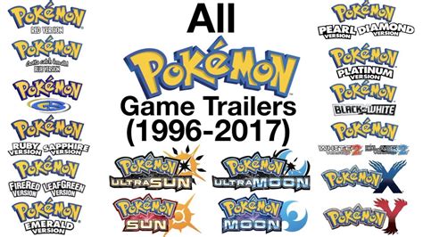 All Pokémon Game Trailers 1996 2017 Youtube
