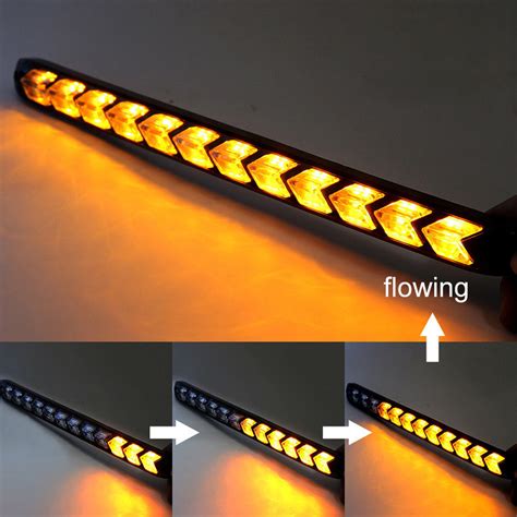Arrow Led Sequential Flasher Turn Signal Light Drl Amberwhite