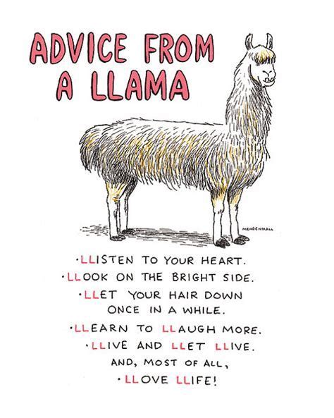 Advice From A Llama Funny Llama Llama Quote Llama Print