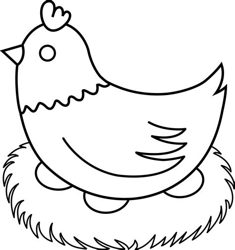 Hen Clipart Black And White Clipart Best