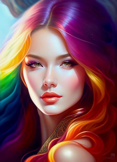 Premium Photo Beautiful Woman With Colorful Hair