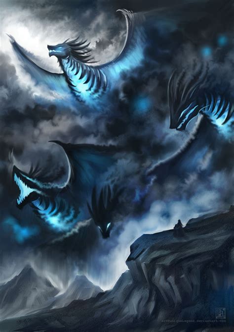 Storm Dragons By Eternalegend On Deviantart Mythical Creatures Art