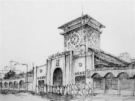 Vẽ Ký Họa Chợ Bến Thành Sài Gòn Urban Sketching By Quan Art Drawing