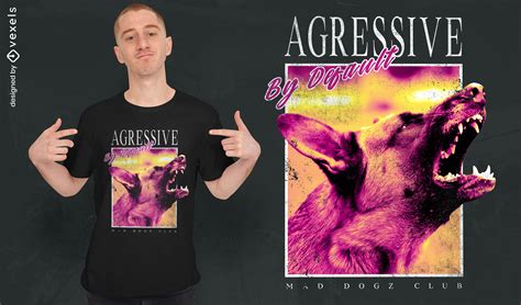 Aggressive Dog T Shirt Design Psd Editable Template