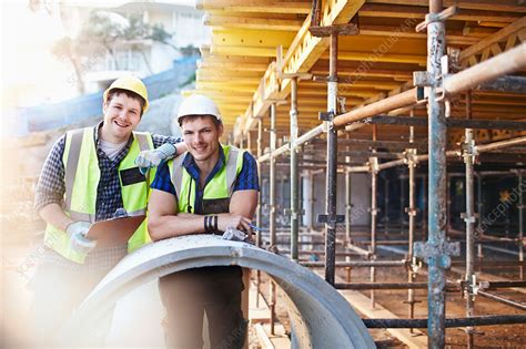 Portrait Engineers At Construction Site Stock Image F0154547