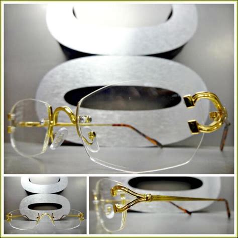 Men Classy Elegant Sophisticated Style Clear Lens Eye Glasses Gold