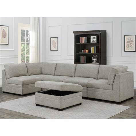 It offers quality features in construction, fabric and styling: Thomasville Tisdale 6 Piece Modular Fabric Sofa | Costco ...