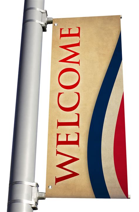 Ds Light Pole Banner Patriotic Stripes Welcome Church Banners Com