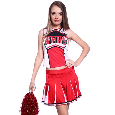 Ladies Glee Cheerleader School Girl Fancy Dress Uniform Party Costume