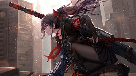 2560x1440 Anime Cyber Arm Sword Girl 4k 1440p Resolution Hd 4k