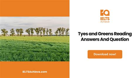 Tyes And Greens Reading Answers And Question