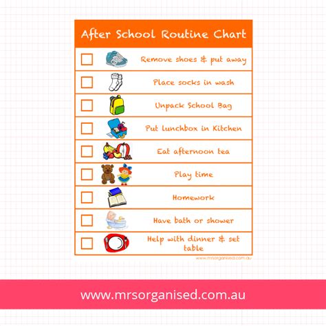 After School Routine Charts To Help You Get Organised Free To Download