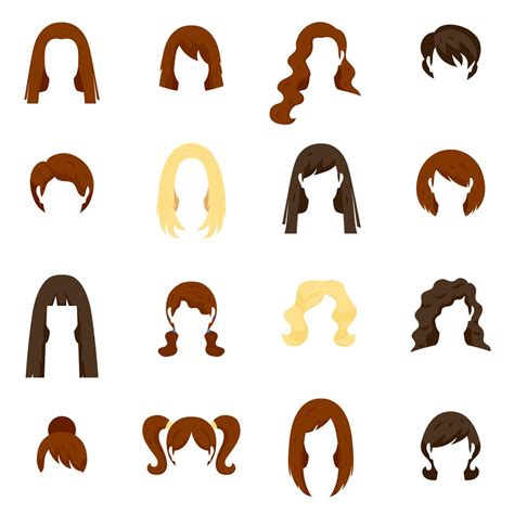 Woman Hair Icons Set 476532 Vector Art At Vecteezy