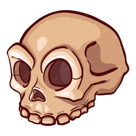 Premium Vector Brown Stylized Skull Illustration Comics Style Icon