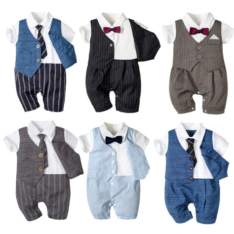 Custom Bulk Boy New Born Baby Clothes Sets 0 3 Months Formal Party Boys
