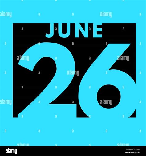 June 26 Flat Daily Calendar Icon Date Day Month Calendar For The