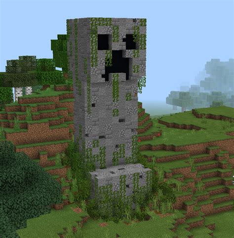 A Creeper Statue I Made On Mobile What Do You Think Minecraft