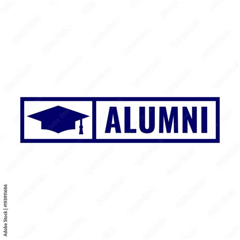 Alumni Badge Icon Flat Vector Illustration On White Background Stock