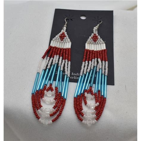 Navajo Hand Beaded Earrings By Melinda Largo