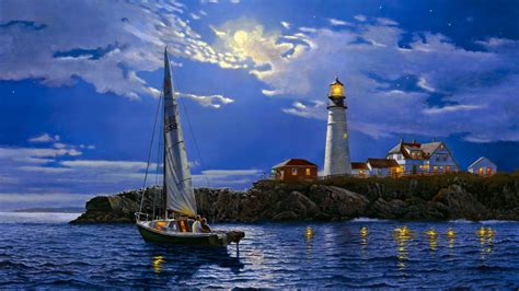 Moonlight Sail Full Hd Wallpaper And Background Image 1920x1080 Id