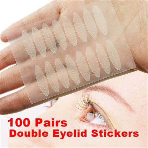 100 Pairs Makeup Double Eyelid Tape Beige Eyelid Stripe Big Eyes